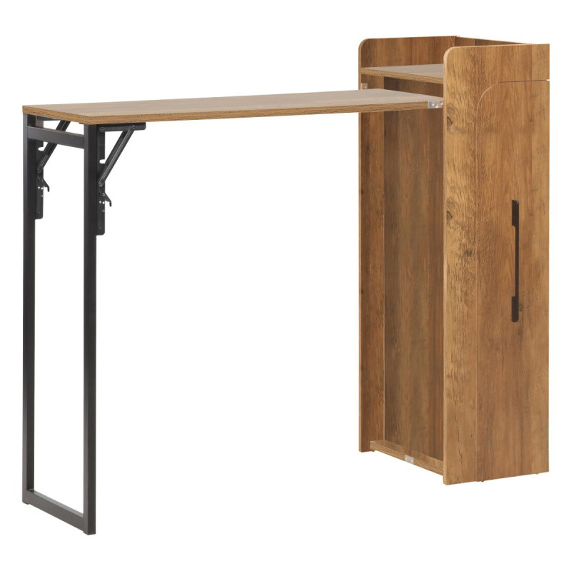 Banco Bar con Porta Bottiglie Marrone Scuro 122x44,5x108cm