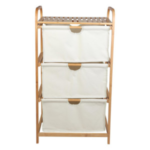 Zoom Cassettiera 3 Cassortiti Nakhon H90 Bamboo+tessuto Beige