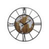 Orologio da Parete Mondo 60cm Metallo MDF Nero Naturale