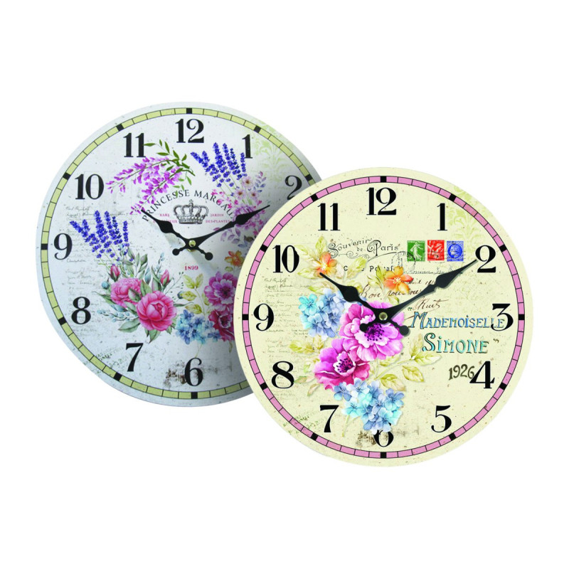 Orologio da Parete Simon 33,8cm MDF Beige Bianco Assortito