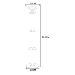 Zoom Appendiabiti Cory In Metallo Bianco Dimensione 43x37x174cm
