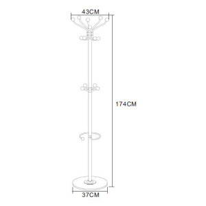 Zoom Appendiabiti Cory In Metallo Silver Dimensione 43x37x174cm