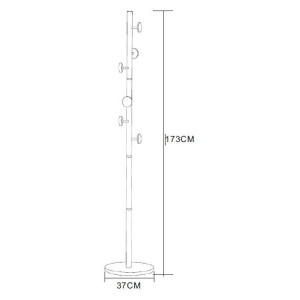 Zoom Appendiabiti Jerry In Metallo Nero Dimensione 37x37x173cm