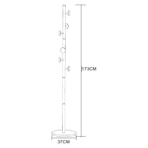 Zoom Appendiabiti Jerry In Metallo Bianco Dimensione 37x37x173cm