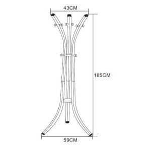 Zoom Appendiabiti Reed In Metallo Grigio Scuro Dimensione 40x59x184cm