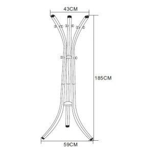 Zoom Appendiabiti Reed In Metallo Tortora Dimensione 40x59x184cm