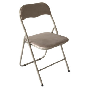 Sedia Pieghevole Amanda In Velluto Tortora Struttura Tortora