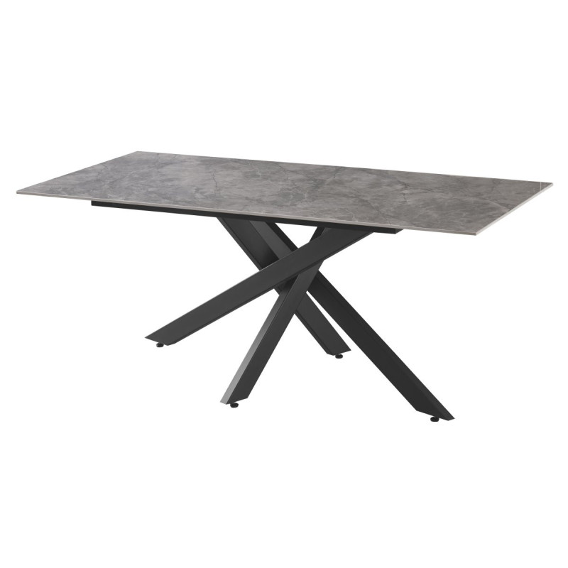 Tavolo Becker 180x90x76cm Top In Ceramica A Mano Gr Marmo Lucido Gambe Nere