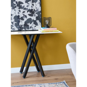 Zoom Consolle Astor 100x40x78cm Top Ceramica Amica Bianco Marmorizzato