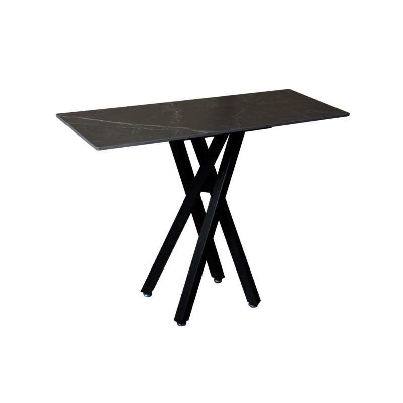 Consolle Astor 100x40x78cm Top Ceramica Amica Nero Marmorizzato