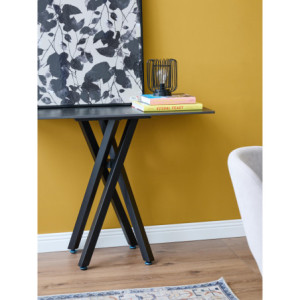 Zoom Consolle Astor 100x40x78cm Top Ceramica Amica Nero Marmorizzato