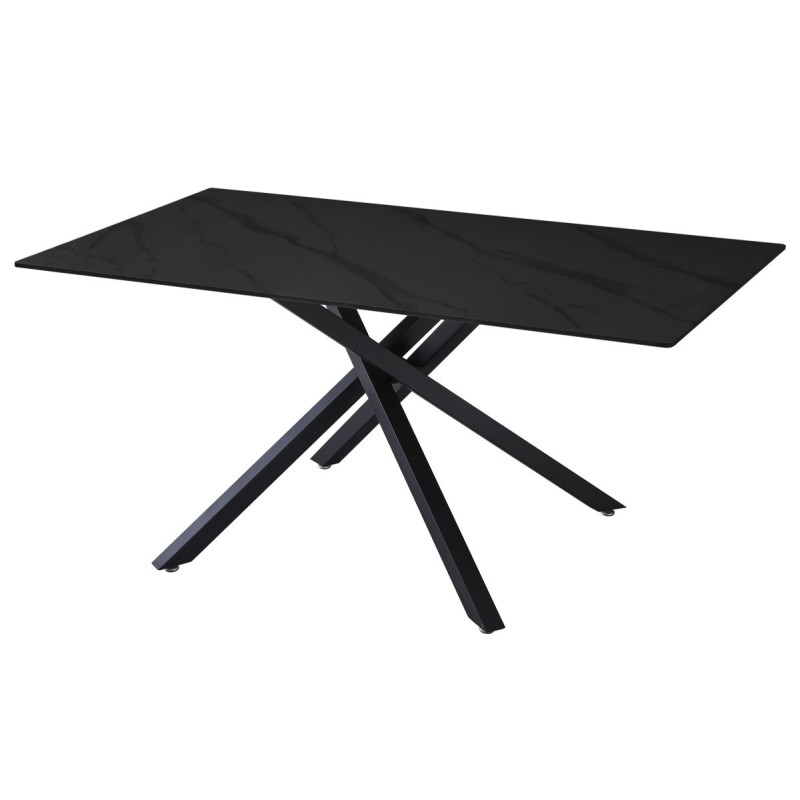 Tavolino Astor 100x60 Ceramica Nero Marmorizzato Soggiorno