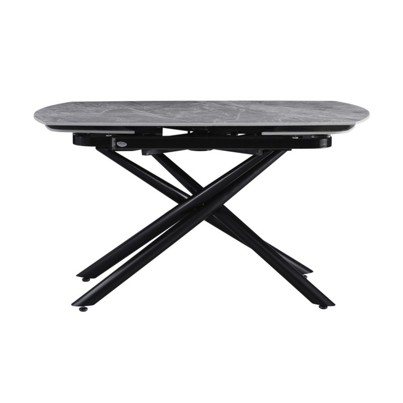 Tavolo Ryder 140(200)x90x76cm Top Ceramica Amica Grigio Marmorizzato Lucido