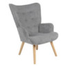 Poltrona Rijeka Tessuto Grigio Gambe Legno 75x68x96 cm