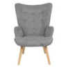 Poltrona Rijeka Tessuto Grigio Gambe Legno 75x68x96 cm