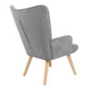 Poltrona Rijeka Tessuto Grigio Gambe Legno 75x68x96 cm