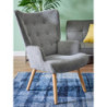 Poltrona Rijeka Tessuto Grigio Gambe Legno 75x68x96 cm