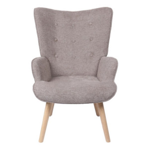 Zoom Poltrona Rijeka In Tessuto Marrone Gambe Legno Naturale Dimensione 75x68x96cm