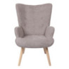 Poltrona Rijeka Tessuto Marrone Gambe Legno 75x68x96 cm