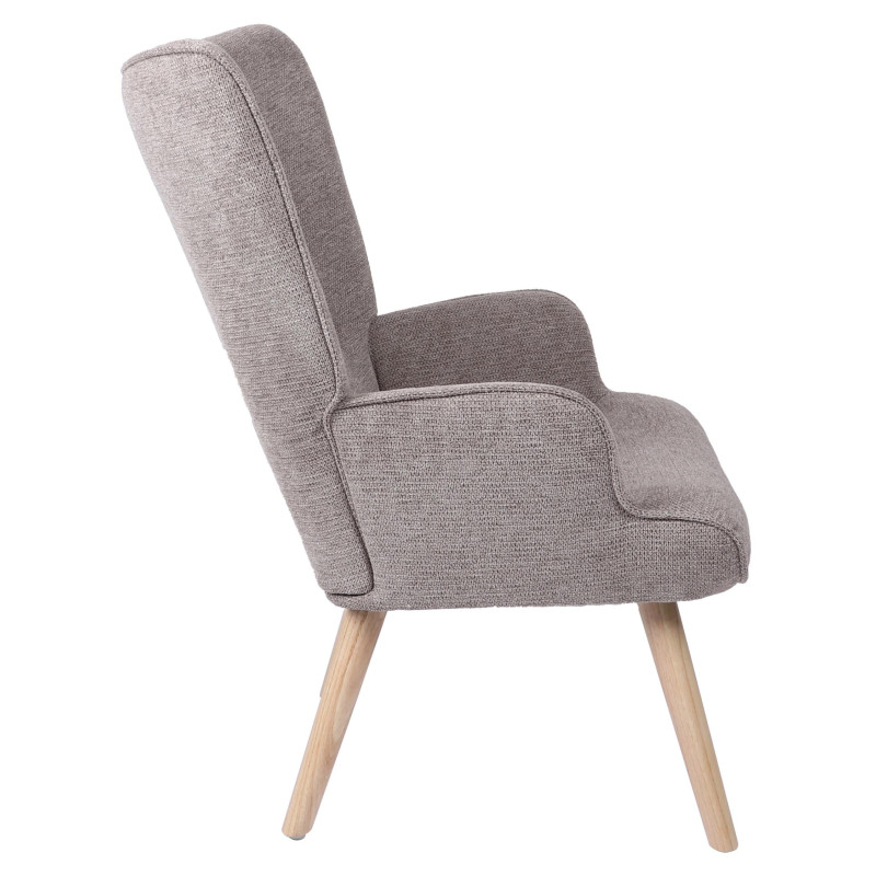 Poltrona Rijeka Tessuto Marrone Gambe Legno 75x68x96 cm