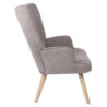 Poltrona Rijeka Tessuto Marrone Gambe Legno 75x68x96 cm