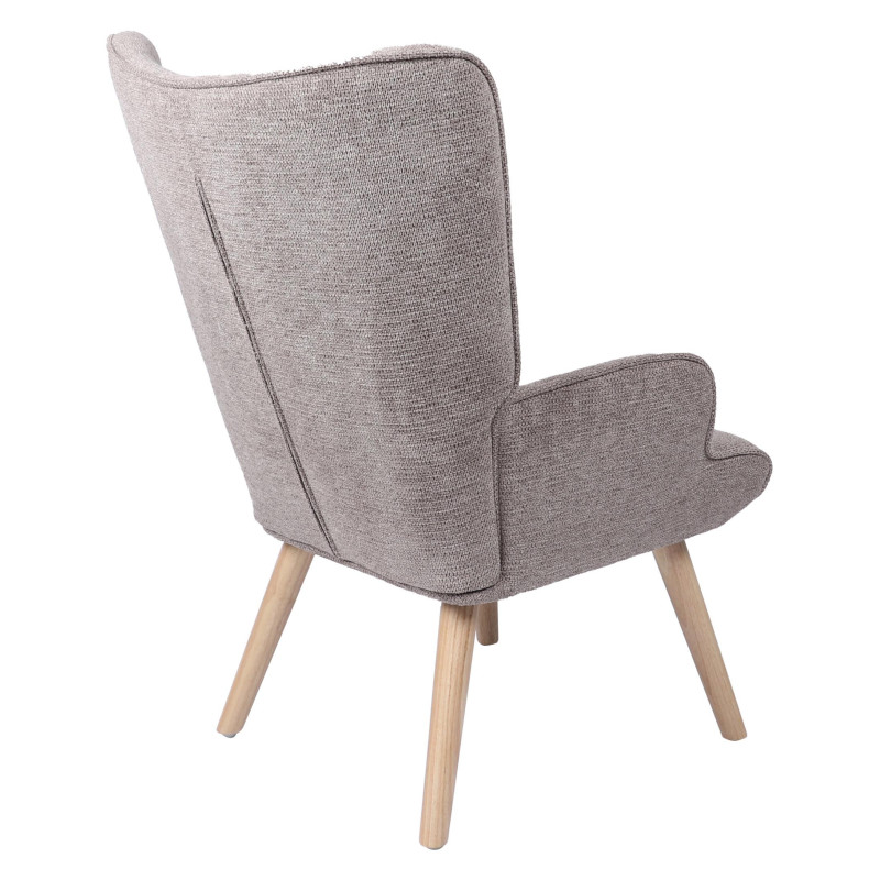 Poltrona Rijeka Tessuto Marrone Gambe Legno 75x68x96 cm