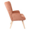 Poltrona Rijeka Tessuto Ruggine Gambe Legno 75x68x96 cm