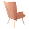 Poltrona Rijeka Tessuto Ruggine Gambe Legno 75x68x96 cm