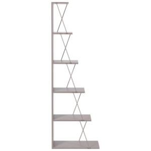 Zoom Libreria Linear In Metallo+legno Truciolato Tortora Dimensione 50x22x150cm