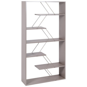 Libreria Linear In Metallo+legno Truciolato Tortora Dim 84x24x157cm