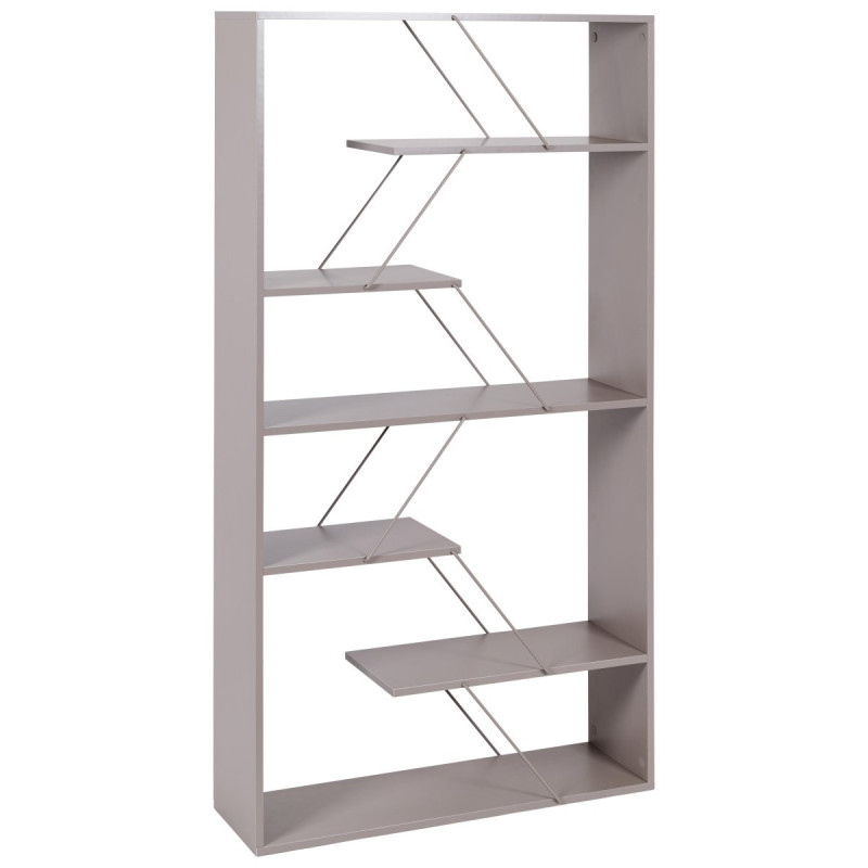 Libreria Linear Metallo e Legno Tortora 84x24x157 cm