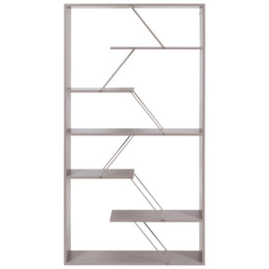 Zoom Libreria Linear In Metallo+legno Truciolato Tortora Dim 84x24x157cm