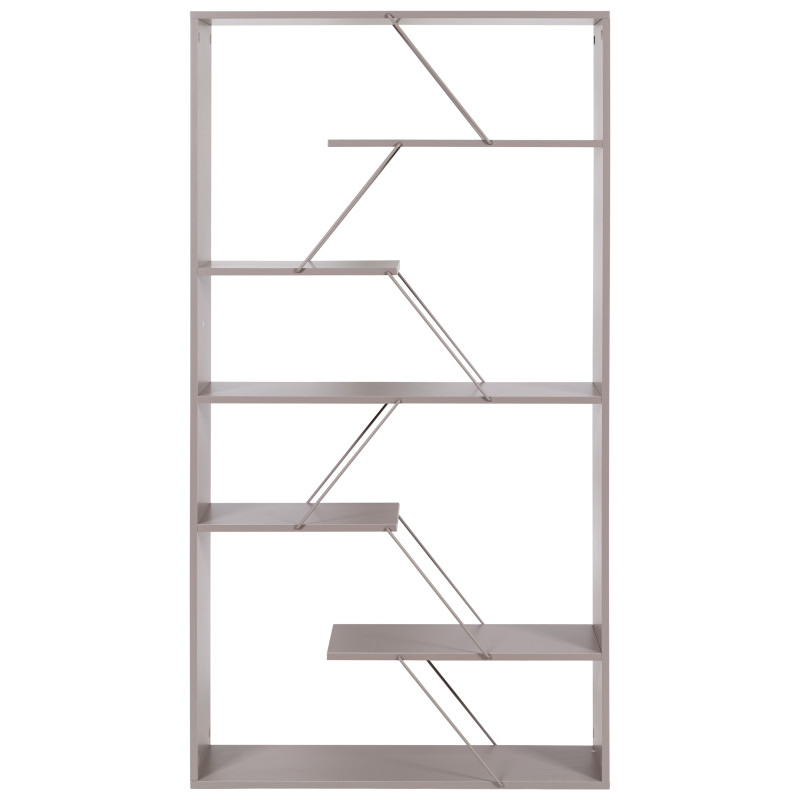Libreria Linear Metallo e Legno Tortora 84x24x157 cm