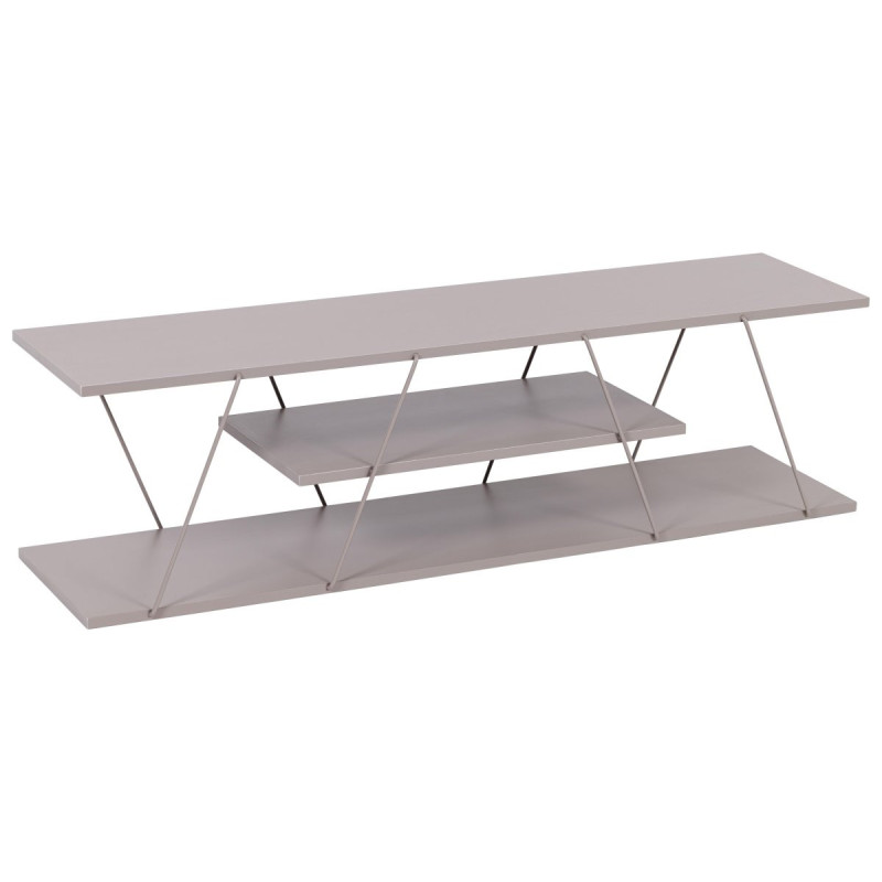 Porta TV Linear Metallo e Legno Tortora 120x30x33 cm