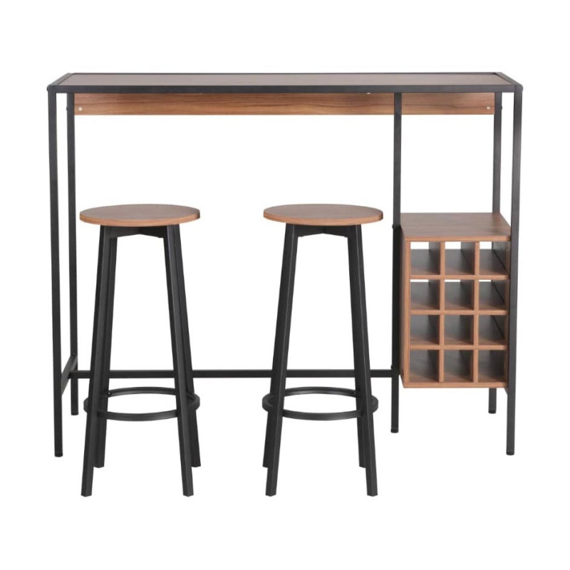 Banco Bar con Cantinetta e 2 Sgabelli Moderno e Salvaspazio