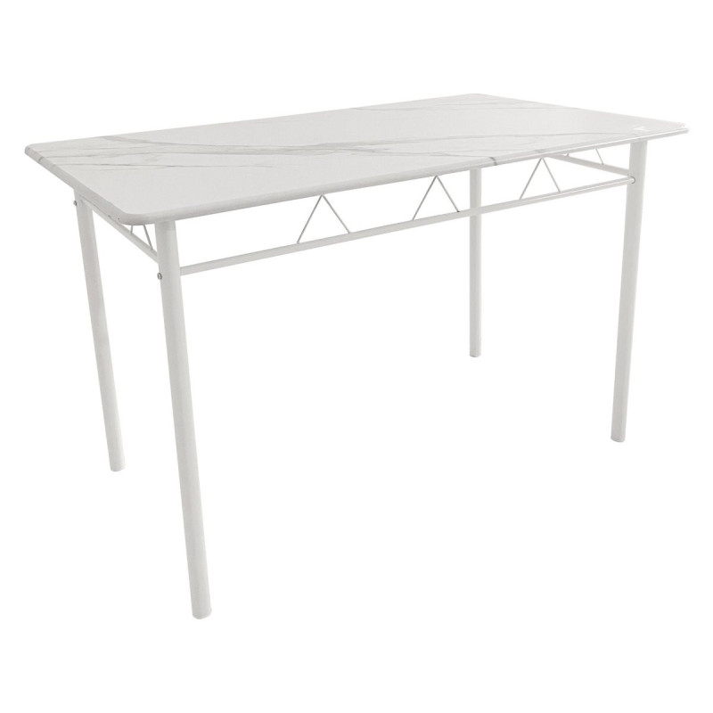 Tavolo Cecilia MDF Bianco Marmo e Metallo Bianco 120x70x74 cm