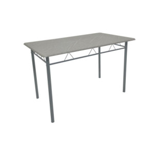 Tavolo Cecilia In Mdf Stone Grey E Struttura Metallo Silver Dimensione 120x70x74cm