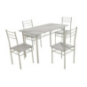 Set Tavolo e 4 Sedie Bergen MDF Bianco Marmorizzato