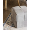 Pouf Brady Velluto a Coste Intrecciato Grigio Chiaro 38x38x38 cm
