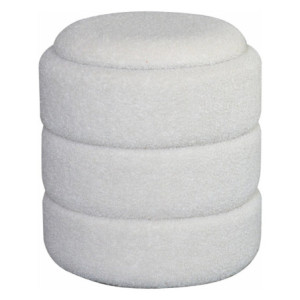 Pouf Contenitore Chubby In Tessuto Bucle Beige Dimensione 35x35x40cm