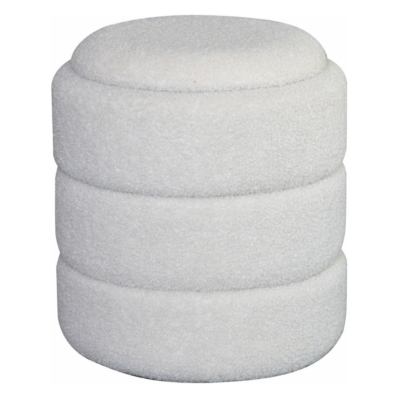 Pouf Contenitore Chubby in Tessuto Bouclé Beige 35x35x40 cm