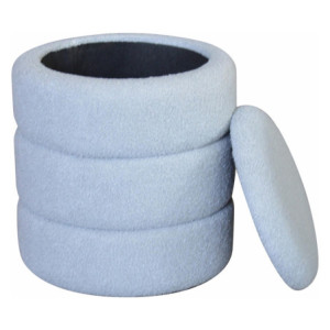 Zoom Pouf Contenitore Chubby In Tessuto Bucle Grigio Dimensione 35x35x40cm