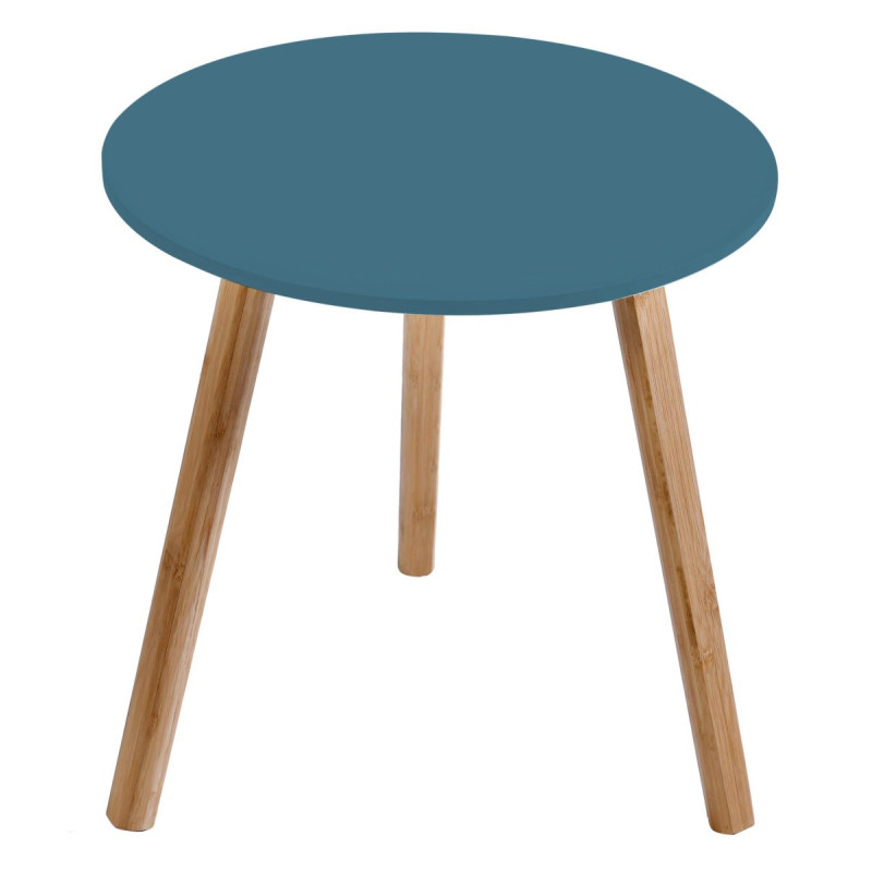 Tavolino Lizzy Blu Avio Ø40xH40 cm MDF Bamboo