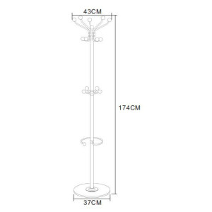 Zoom Appendiabiti Cory In Metallo Nero Dimensione 43x37x174cm