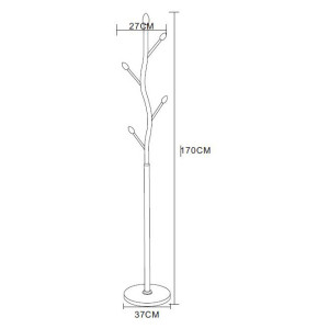 Zoom Appendiabiti Roland In Metallo Nero Dimensione 37x37x170cm