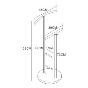 Zoom Indossatore Rex In Metallo Nero Dimensione 48x28x104cm