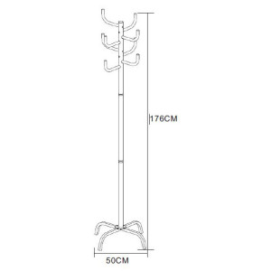 Zoom Appendiabiti Jeff In Metallo Nero Dimensione 50x50x176cm