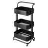 Carrello Cucina Bob Metallo Nero 43x33x82 cm