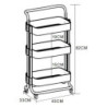 Carrello Cucina Bob Metallo Nero 43x33x82 cm