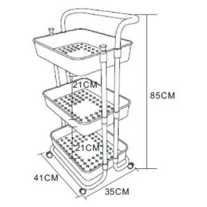 Zoom Carrello Cucina Susy Dimensione 41x32x87 Cm